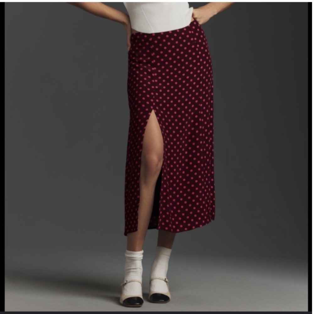 Anthropologie Maeve Lille Polka Dot Skirt Polka Dot 6 - Picture 6 of 6